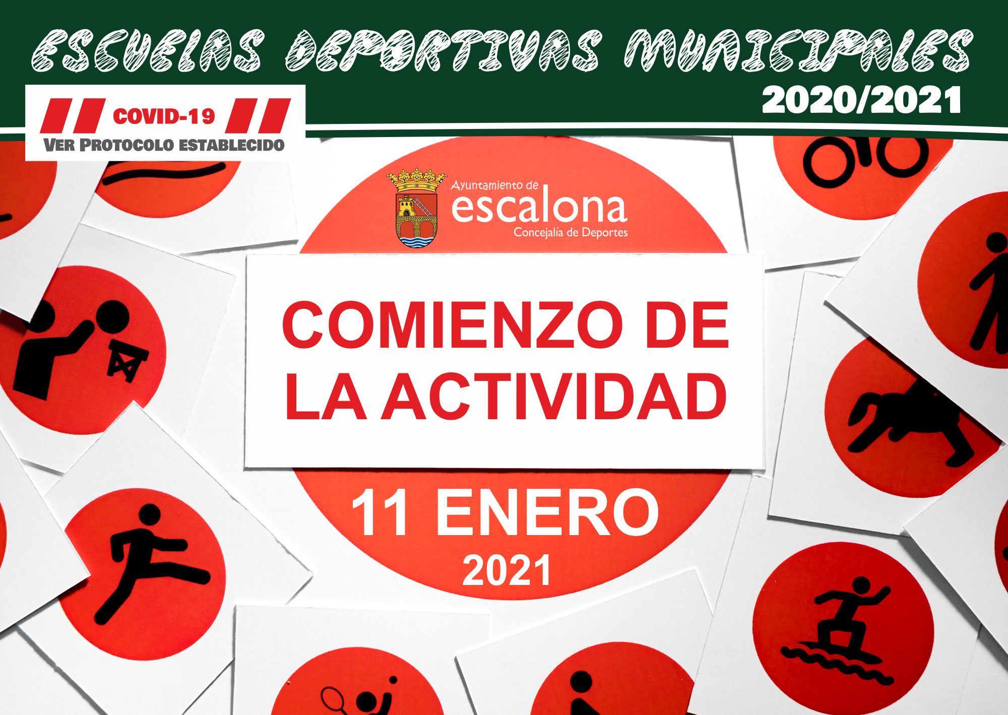 Nueva fecha del comienzo de las Escuelas Deportivas Municipales 2020 - 2021 - Concejalía de Deportes del Ayuntamiento de Escalona